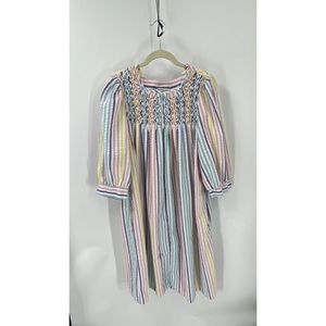 Styled by saybury rainbow stripe, zip front house dress L